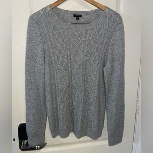 Talbots Gray Cable Knit Sweater